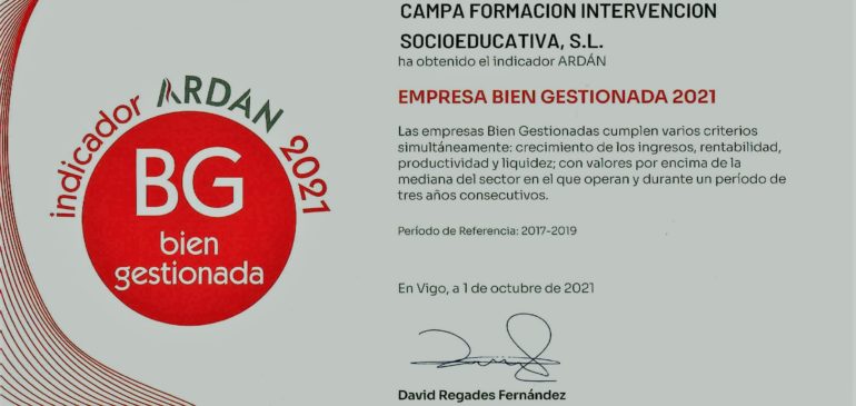 Obtención del indicador Ardán – Consorcio Zona Franca para Campa S.L